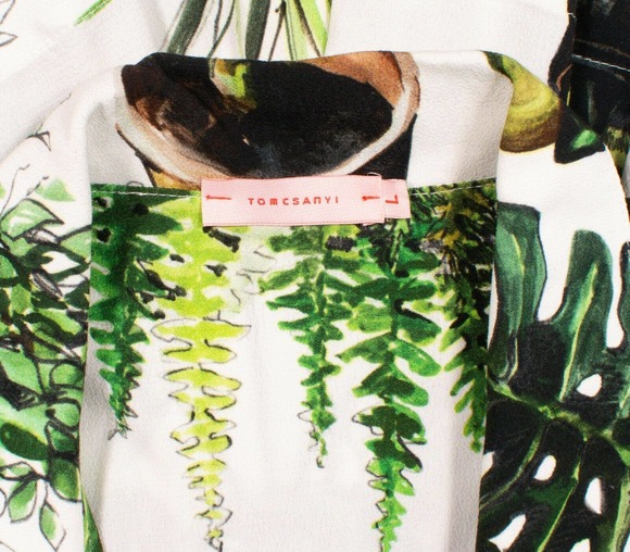 Tomcsanyi Plant Print Sleeveless Button Front Romper - Picture 4 of 5